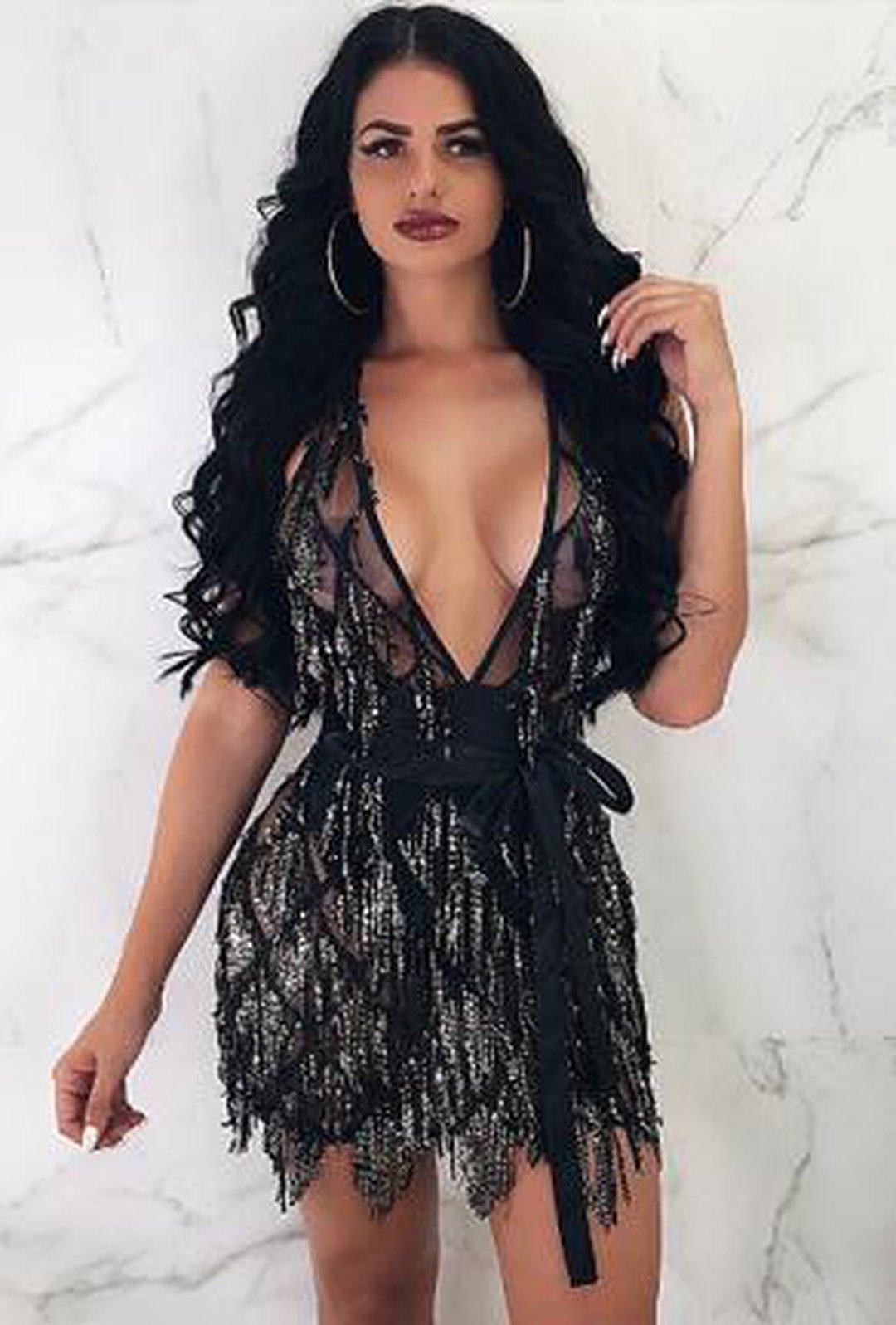 MIAH - VESTIDO LENTEJUELAS DRIPPING