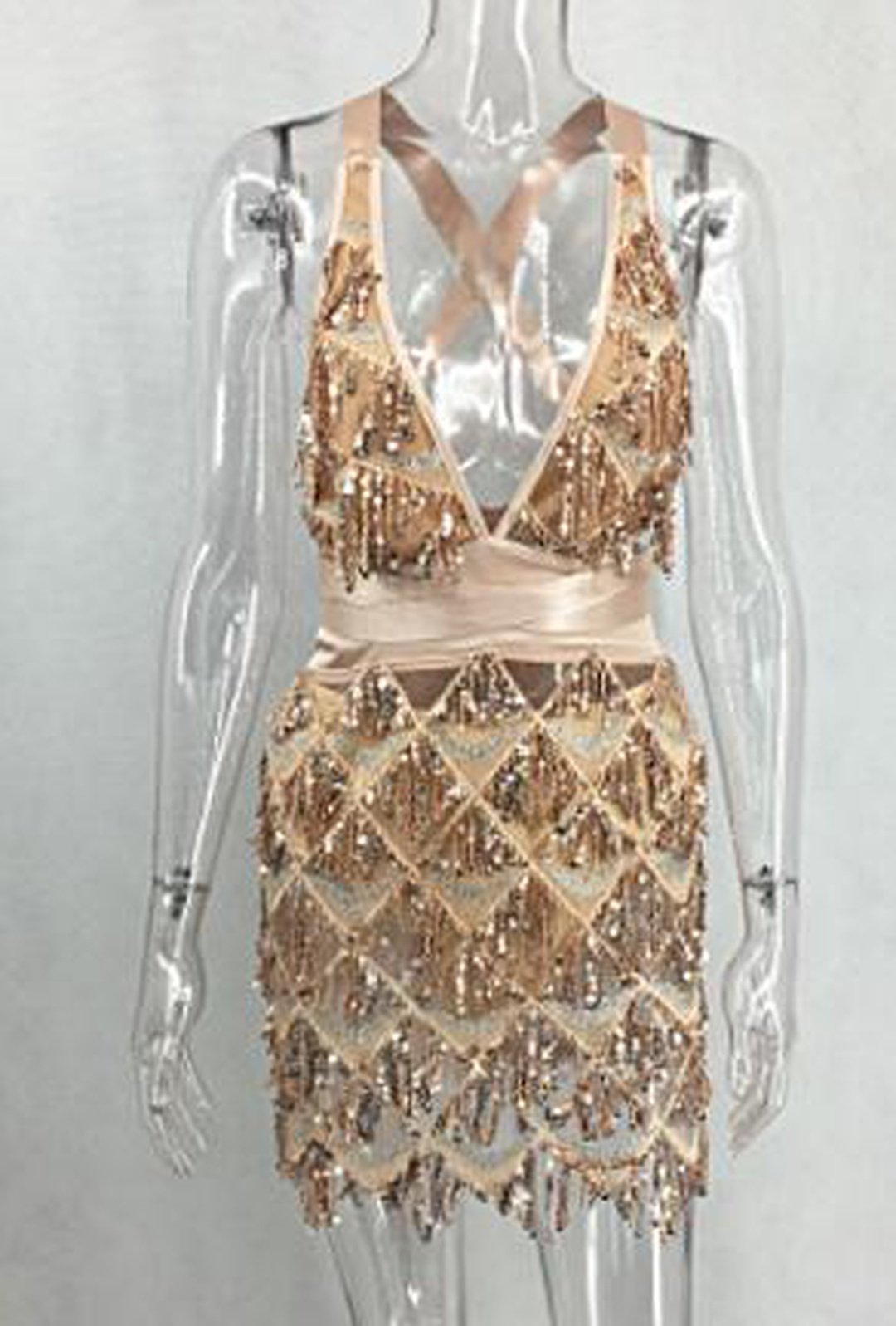 MIAH - VESTIDO LENTEJUELAS DRIPPING