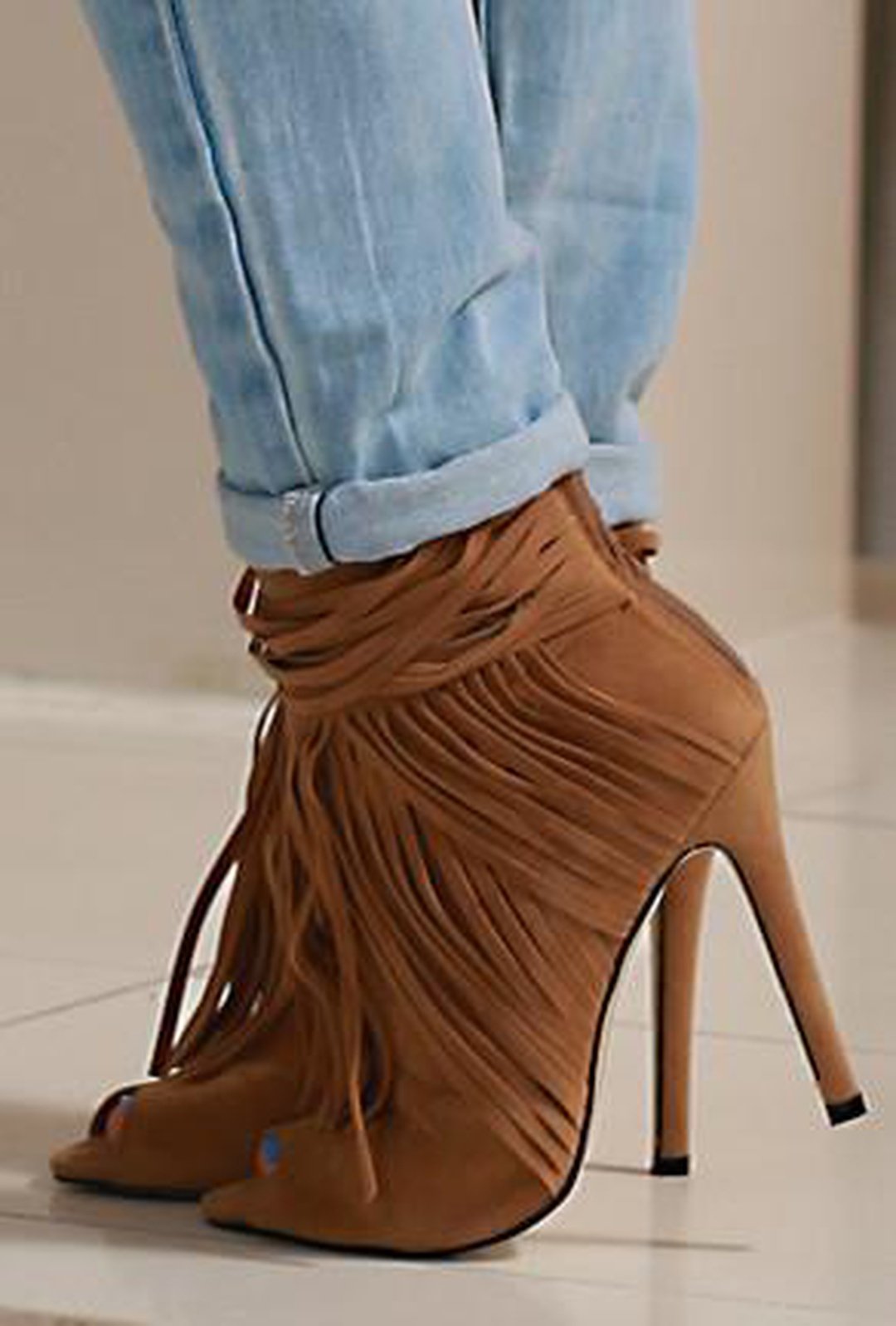 MARI CLARE - FRINGE ANKLE BOOTS