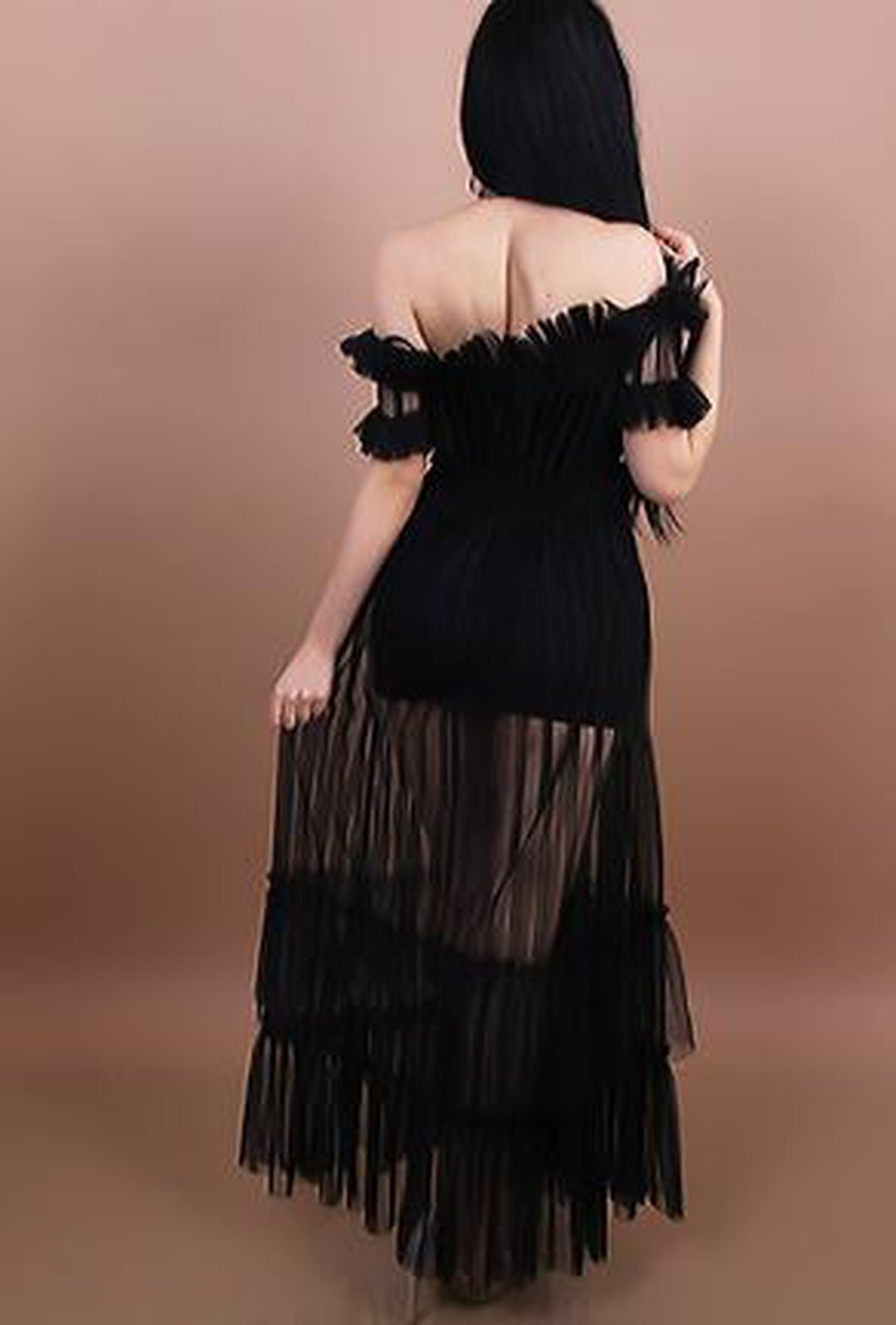 OLAY - VESTIDO MAXI DIRNDL TRANSPARENTE