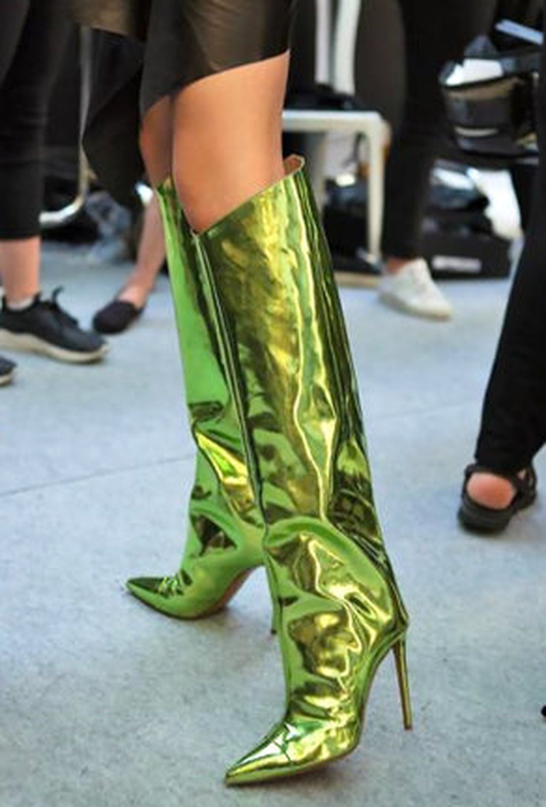 PEIGE METALLIC KNEE HIGH BOOTS