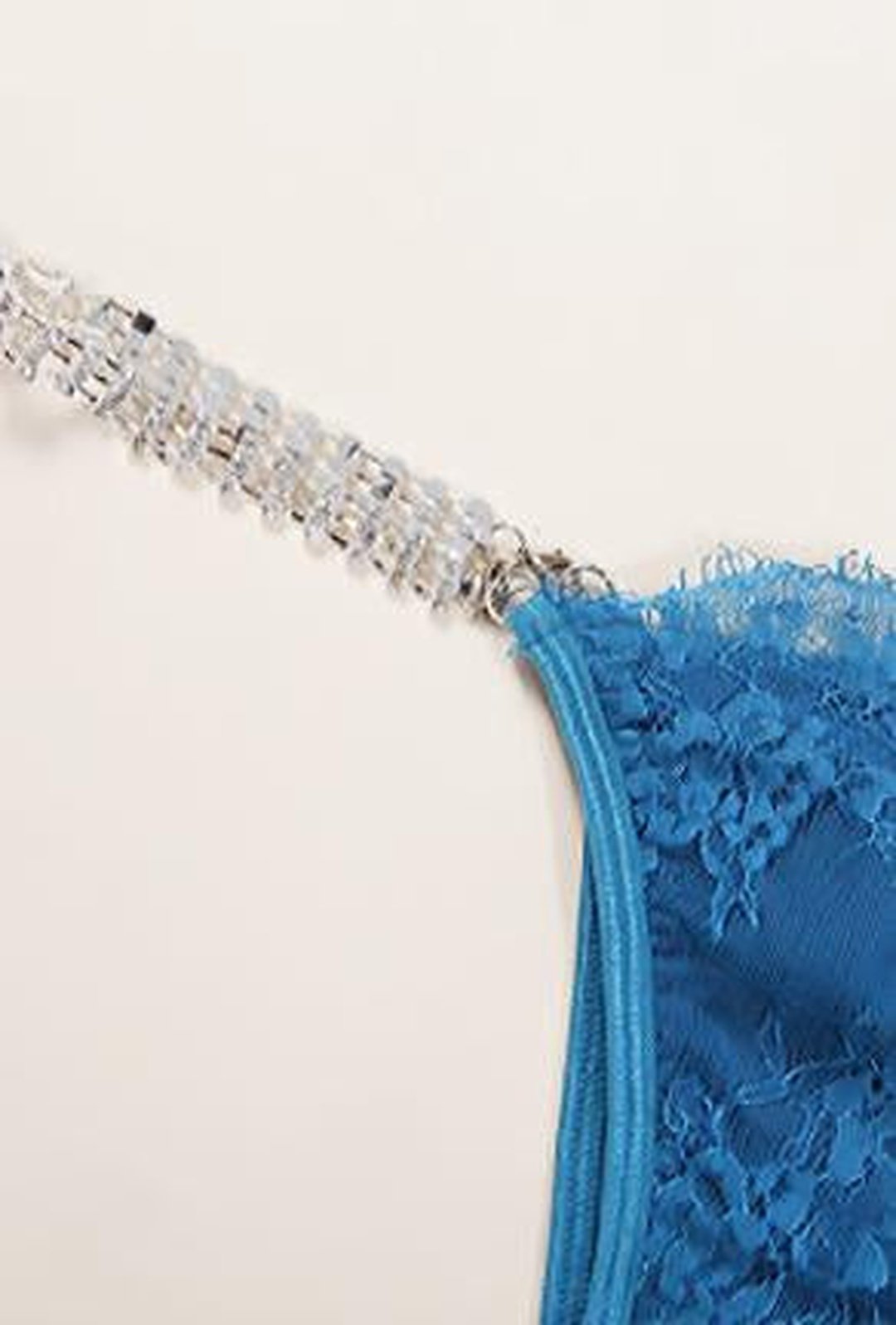 ROSA - CONJUNTO DE LENCERÍA CON LIGA DE DIAMANTES