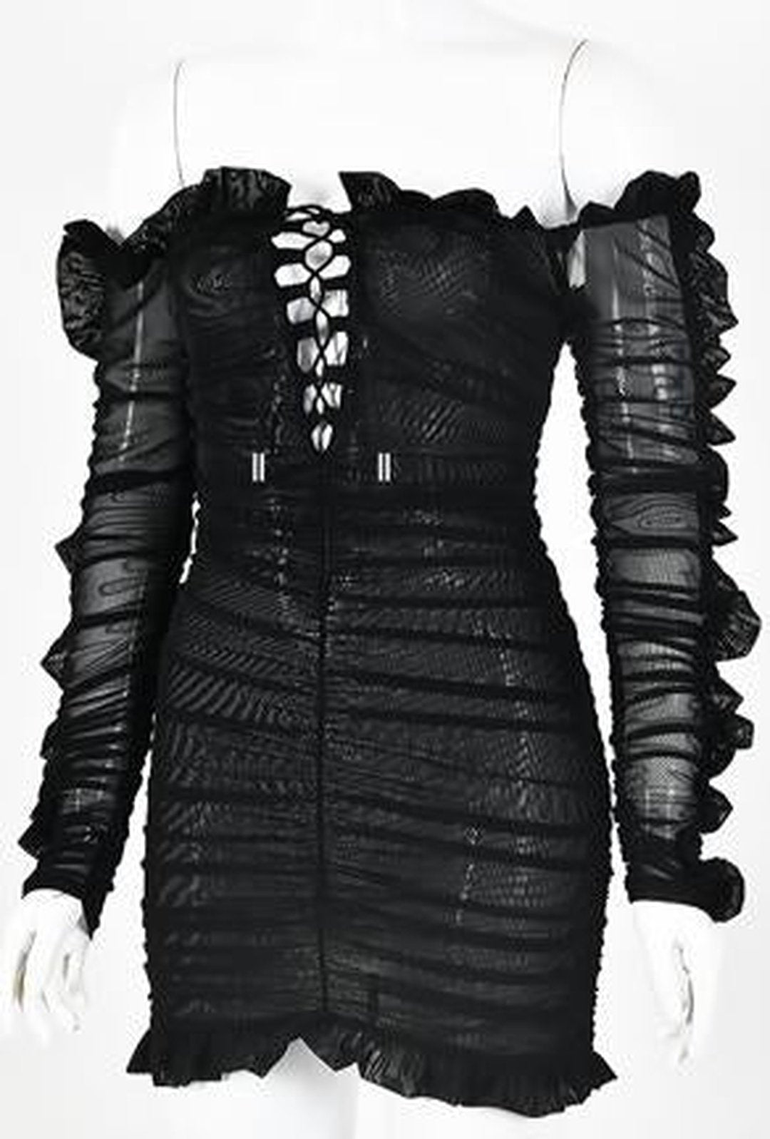 ROSALI - VESTIDO FRUNCIDO Y VOLANTES