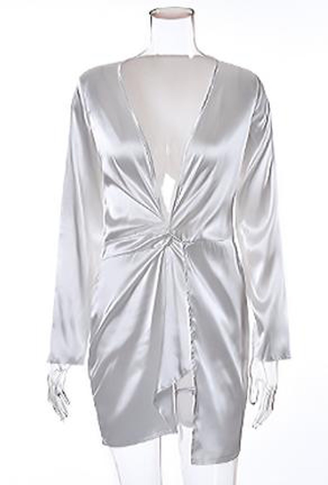 SANDRA - DRAPE FRONT SATEEN DRESS