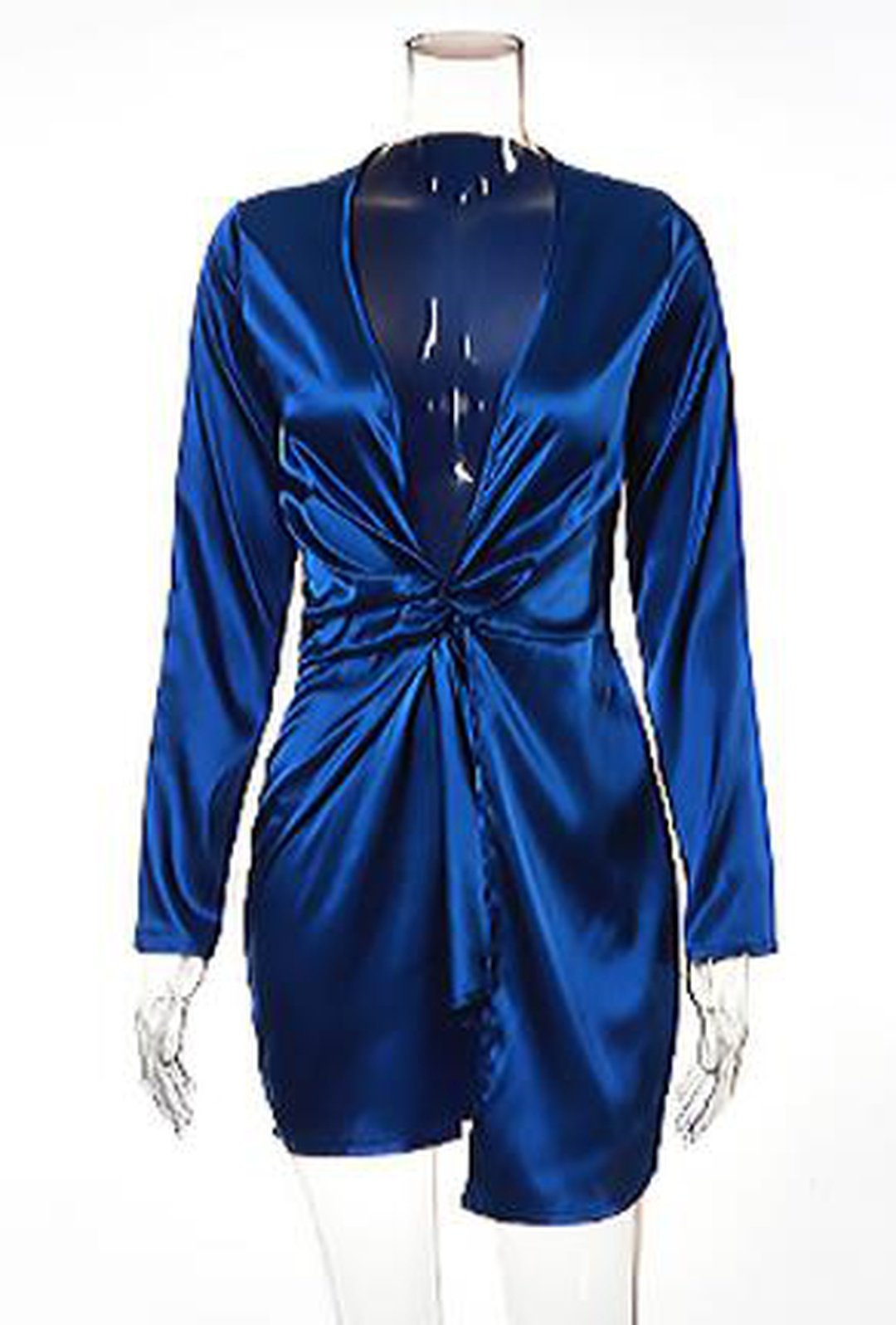 SANDRA - DRAPE FRONT SATEEN DRESS