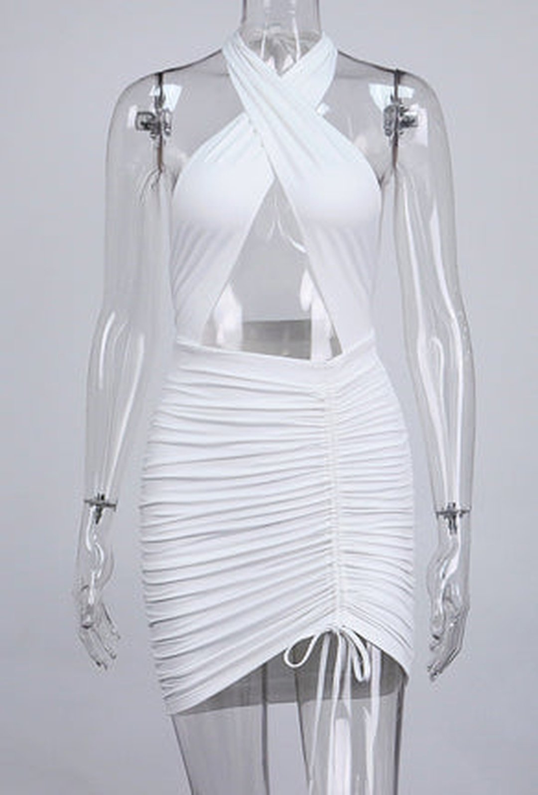SHELIA - RUCHED CRISS CROSS DRESS