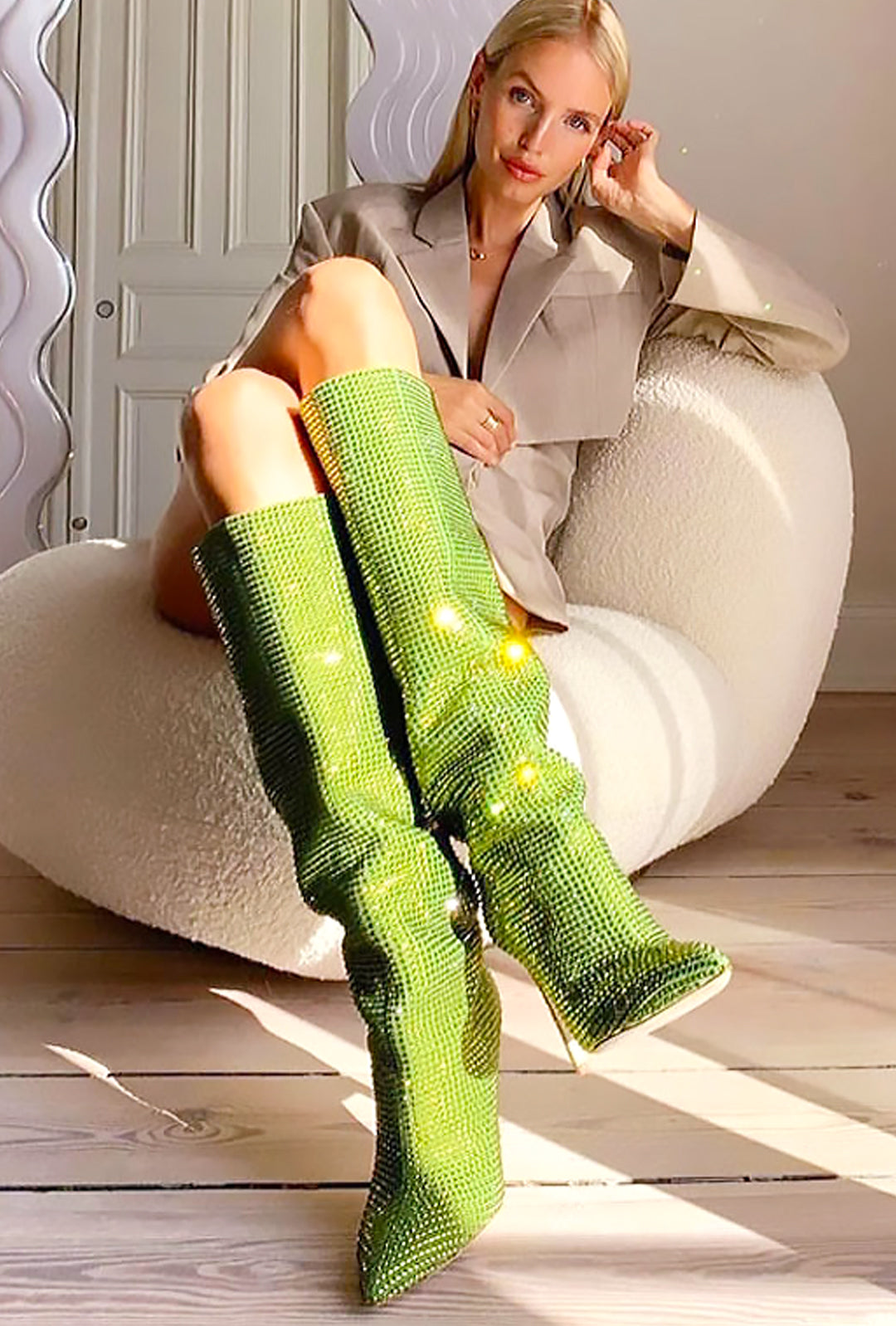 SHIRLEY - SPARKLING KNEE BOOTS