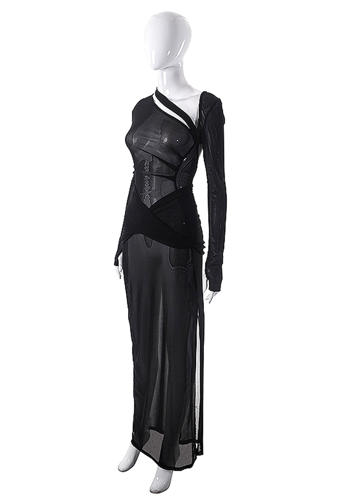 SOFIA - SHEER DRAPE MAXI DRESS