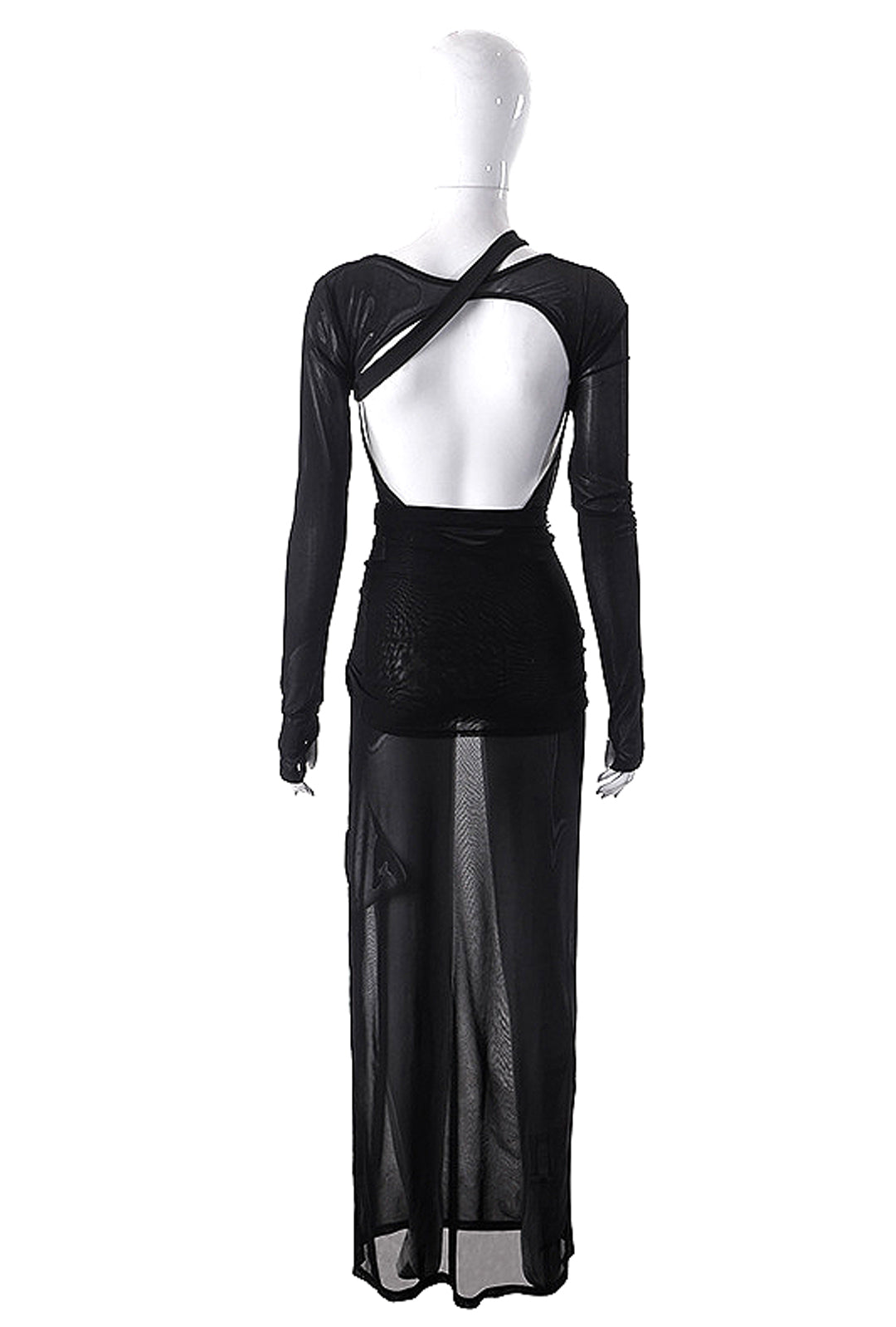 SOFIA - SHEER DRAPE MAXI DRESS
