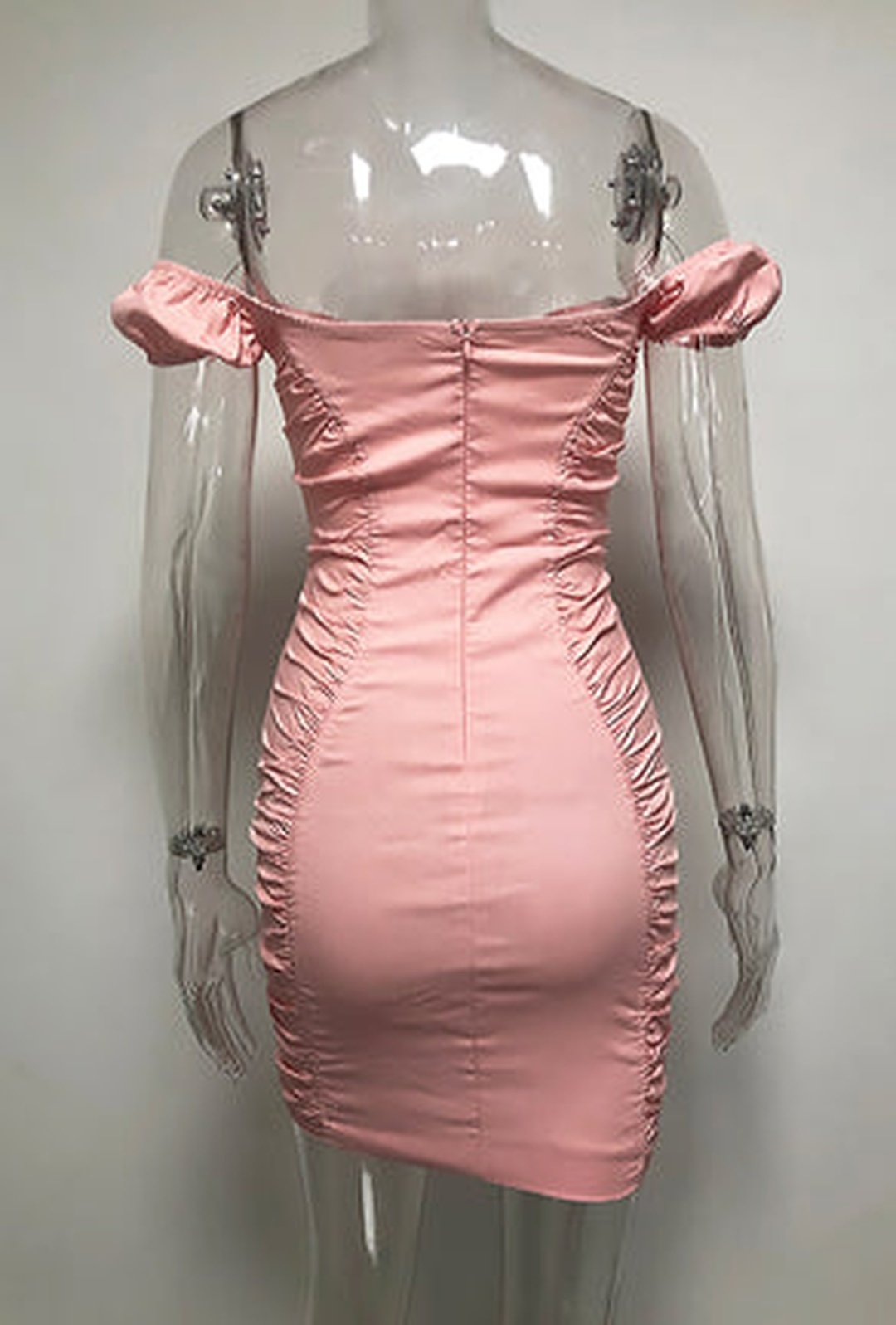 SUSY - LACE UP RUCHED DRESS