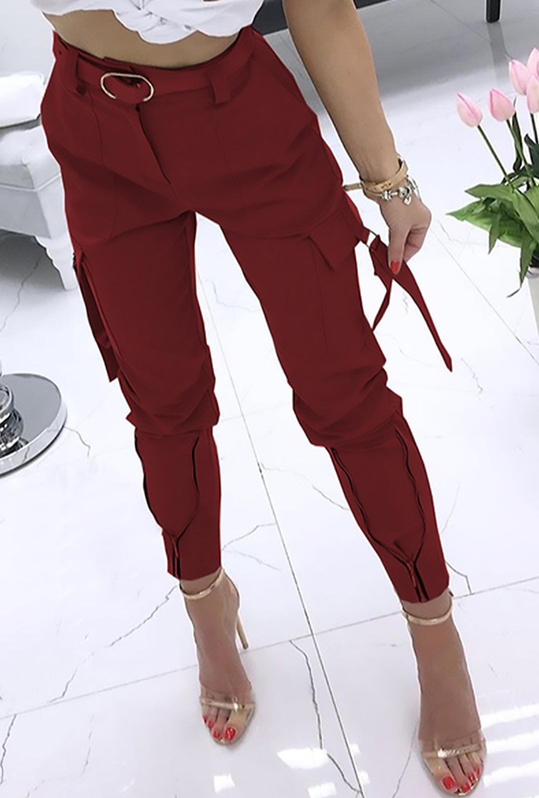 TERRY - ZIP HEM CARGO PANT