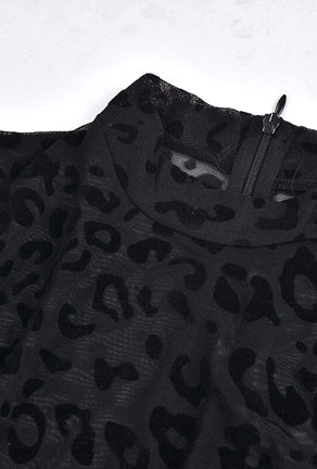 TIGRA - SHEER LEOPARD PRINT BODYSUIT