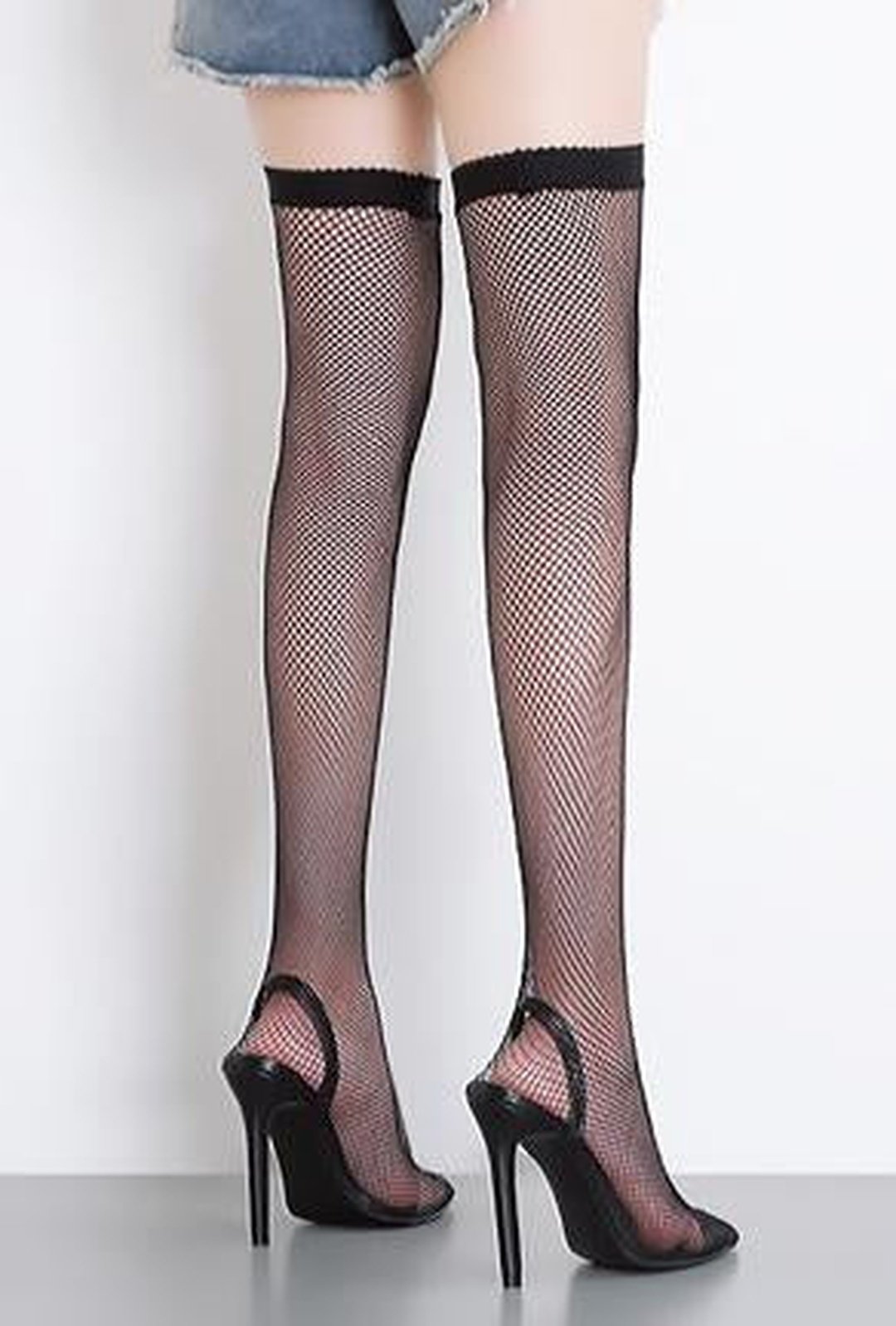 TRIXEE - OTK FISHNET HEELS