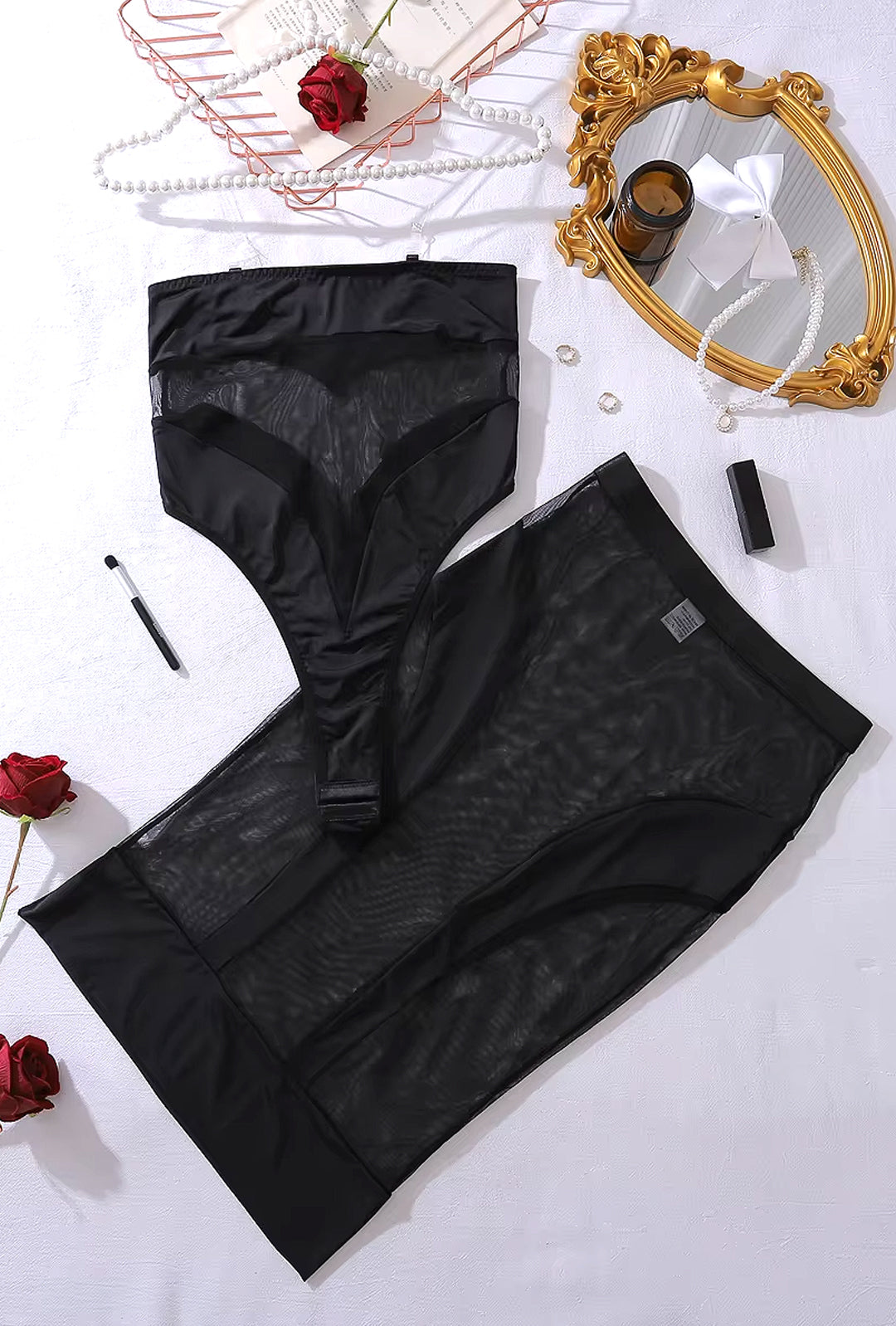 ADDISON - SHEER MIDI TUBE TWO PIECE BODYSUIT