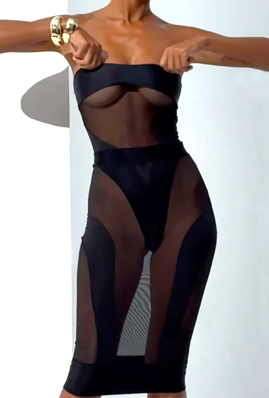 ADDISON - SHEER MIDI TUBE TWO PIECE BODYSUIT