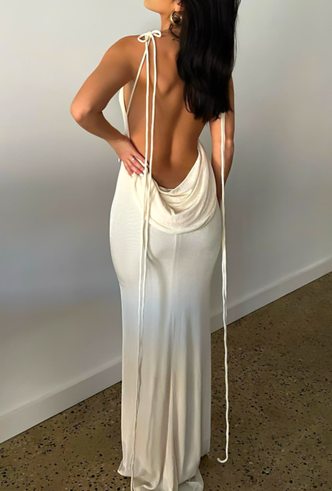 CANDANCE - DRAPE BACK MAXI DRESS