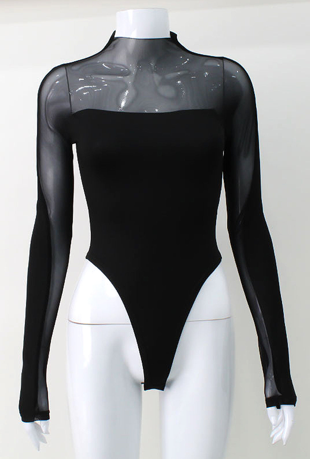 CAZZIE - SHEER INSET BODYSUIT TOP