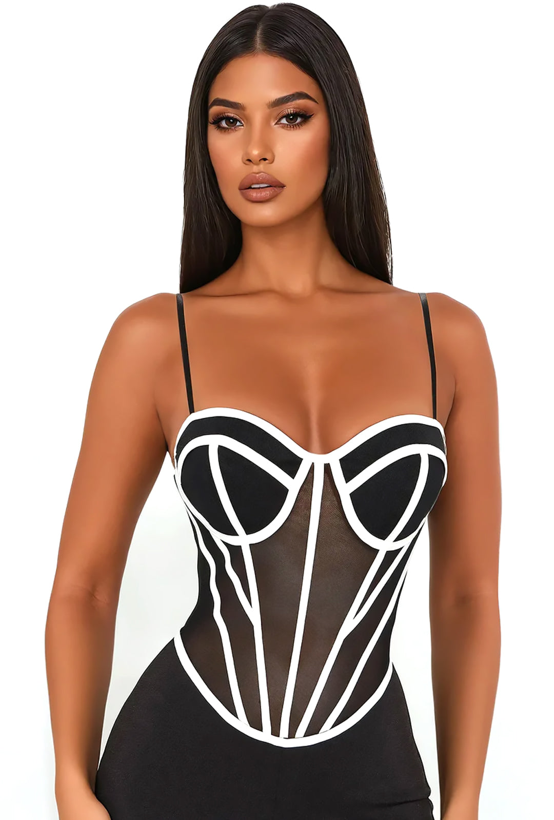 DONNI - CONTRAST BUSTIER CORSET TOP