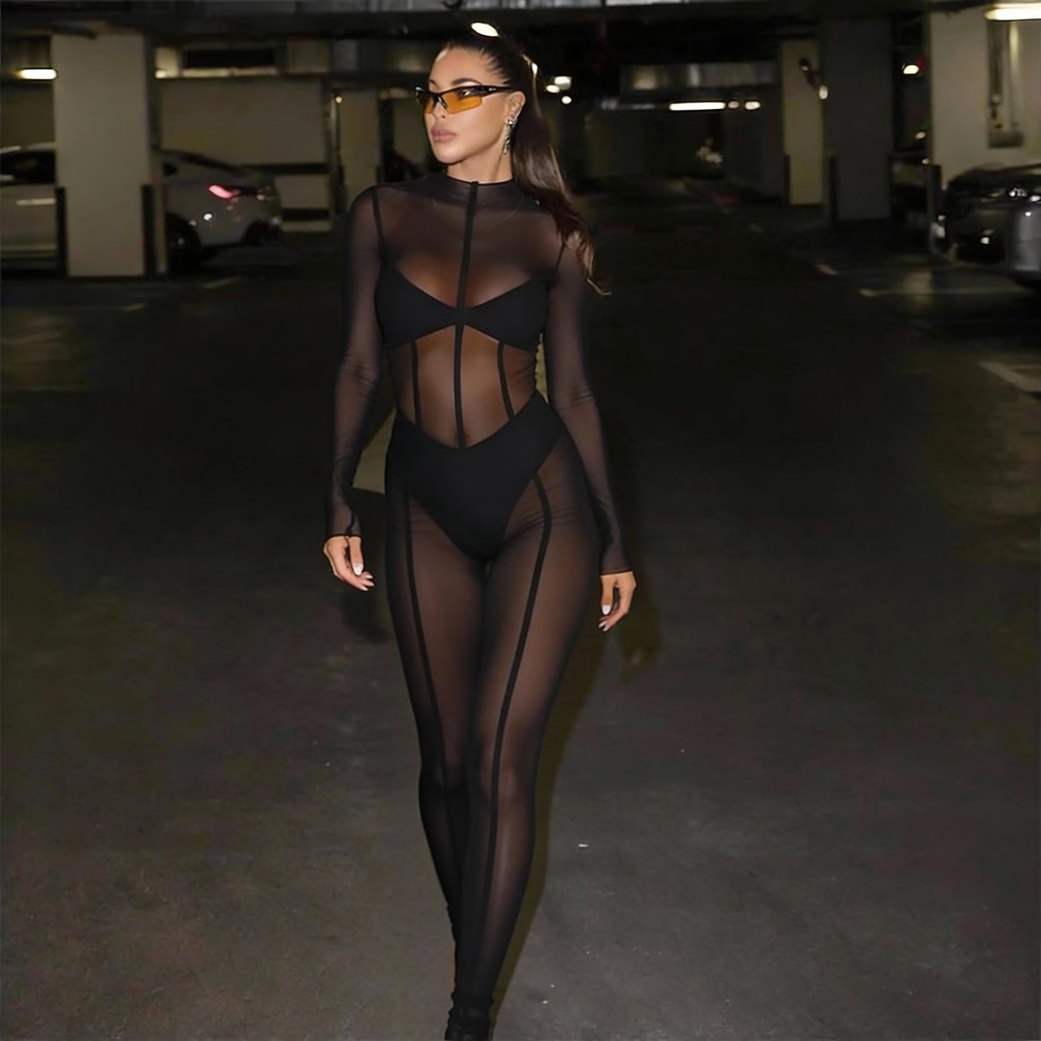 JENNI - SHEER SEAMED BODYSUIT