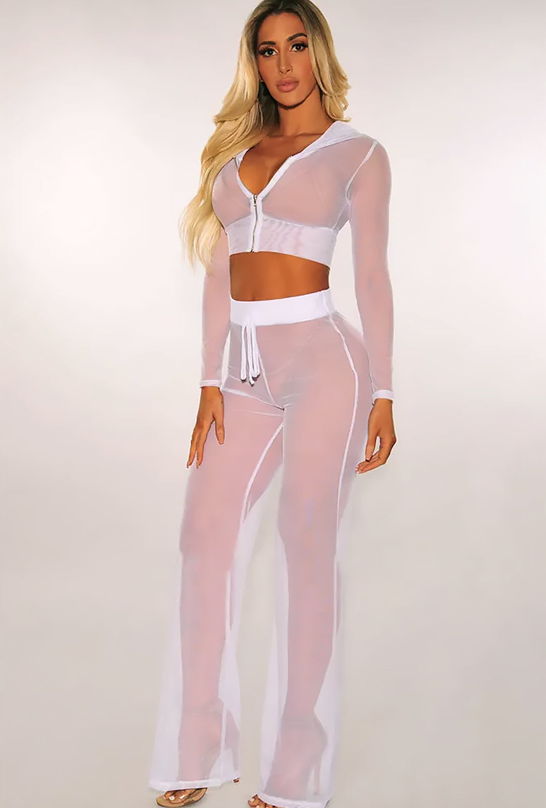 JOYCE - SHEER HOODIE LOUNGE 2 PIECE SET