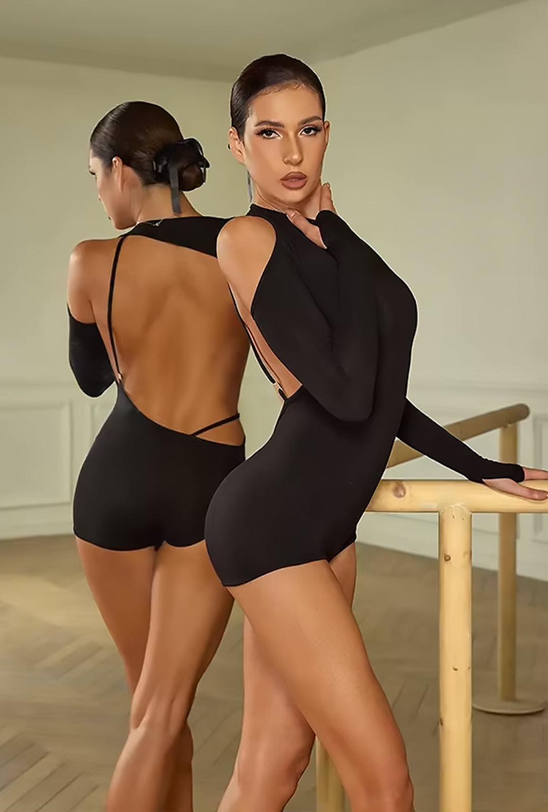 KATIE - ASYM CONTOUR ROMPER BODYSUIT
