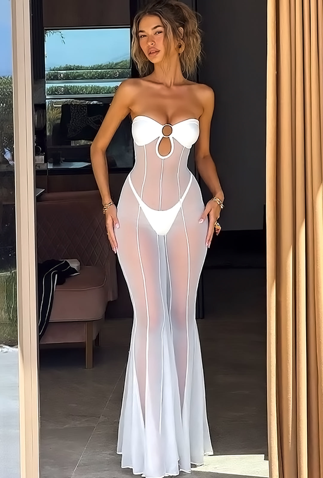 KIRI - SHEER SLEEVELESS MAXI DRESS