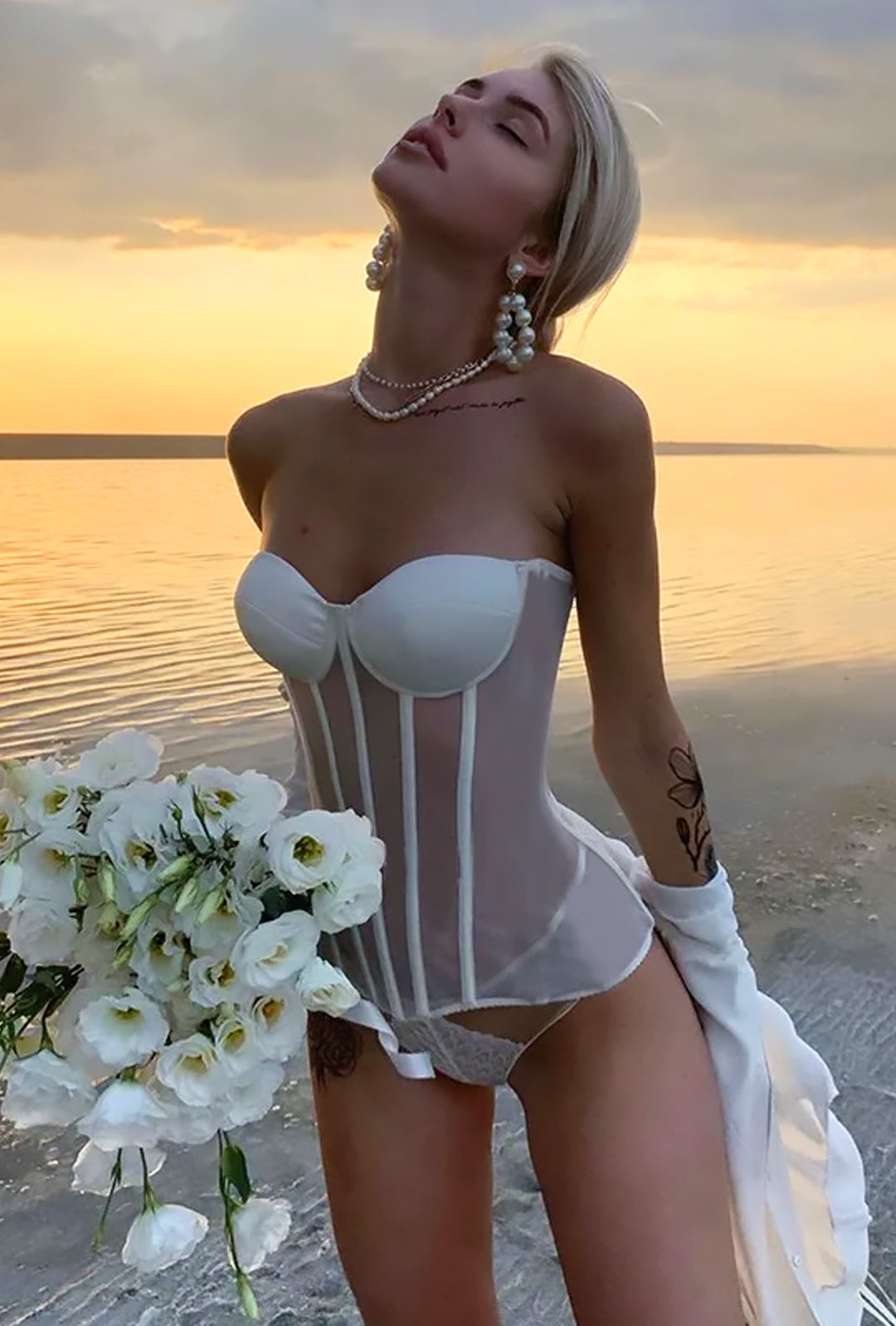 MAEGAN - SHEER BUSTIER CORSET TOP