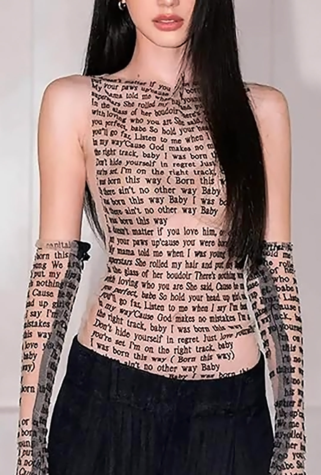 MAILIN - LADY GAGA LYRIC PRINTED TOP