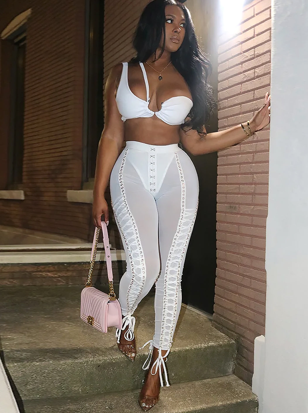 MARINE - SHEER CORSET LEGGINGS