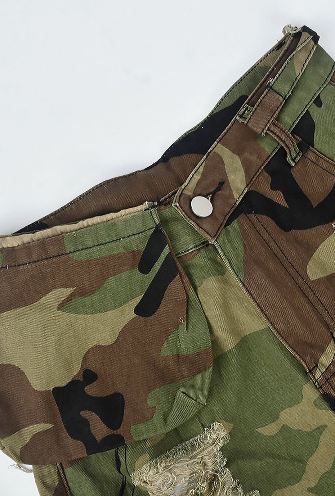 MARIZA - PANTALONCINI TWILL CARGO CAMO