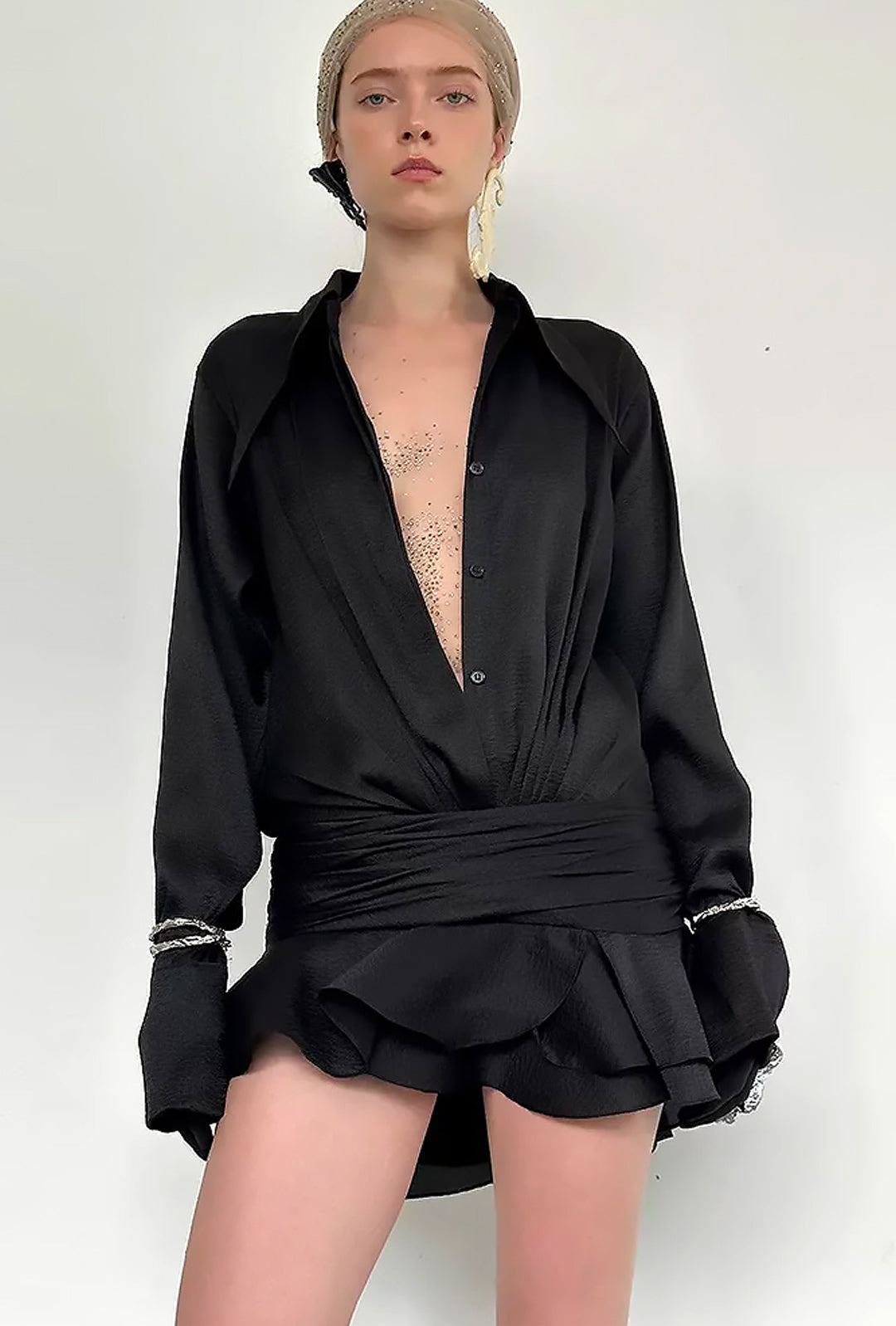 NIOVEL - BLOUSON SHIRT MINI DRESS