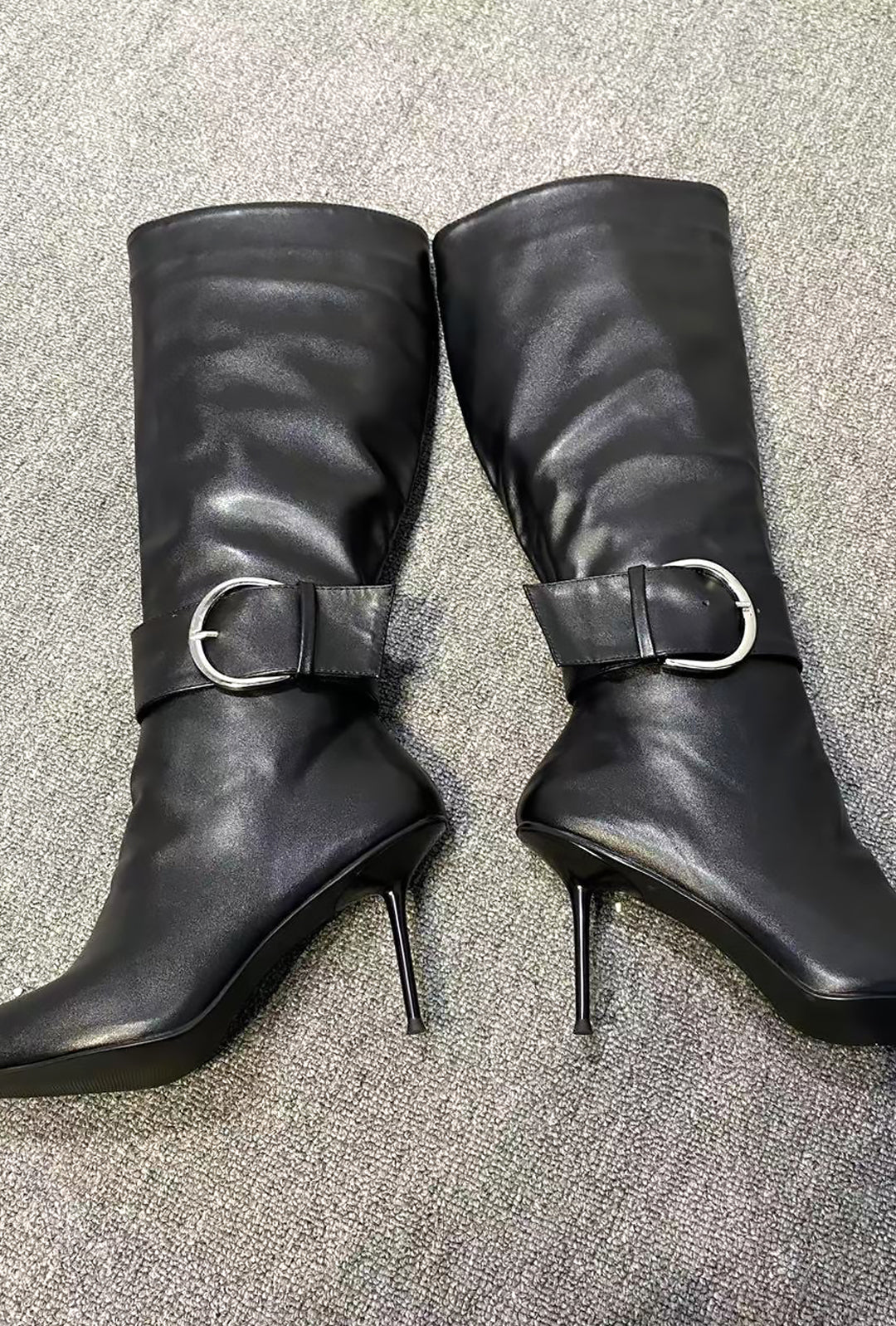 ROXANNE - BUCKLED CALF HIGH BOOTS