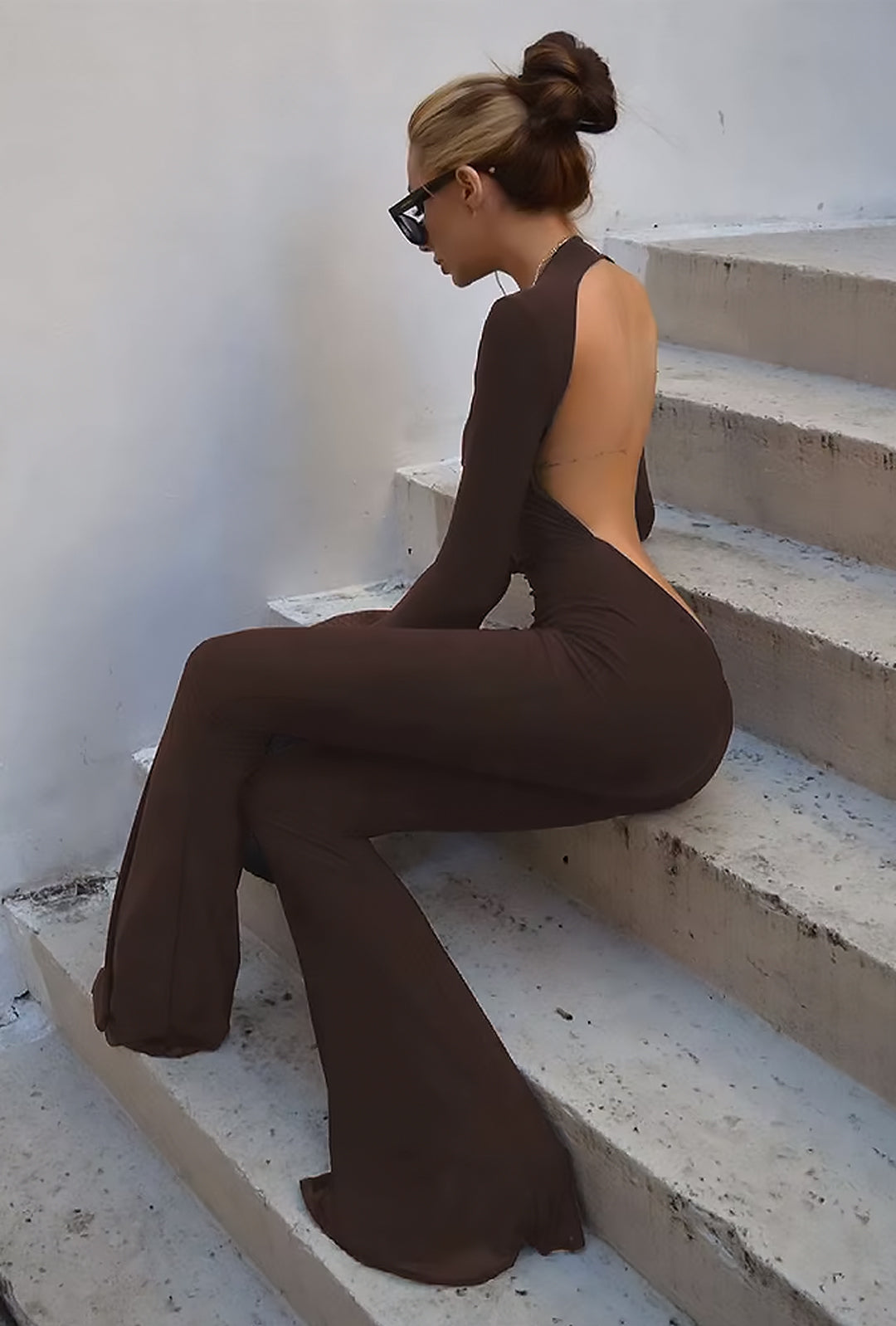 SEVI - KNIT OPEN BACK BODYSUIT