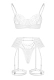 THERESE - LACE WITH RHINESTONE GARTER LINGERIE