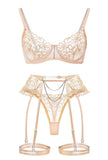 THERESE - LACE WITH RHINESTONE GARTER LINGERIE