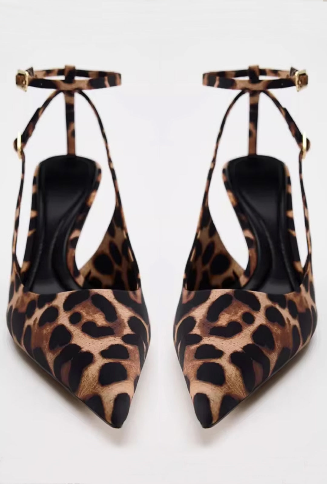 TIARIE - LEOPARD PRINT SANDALS HEELS