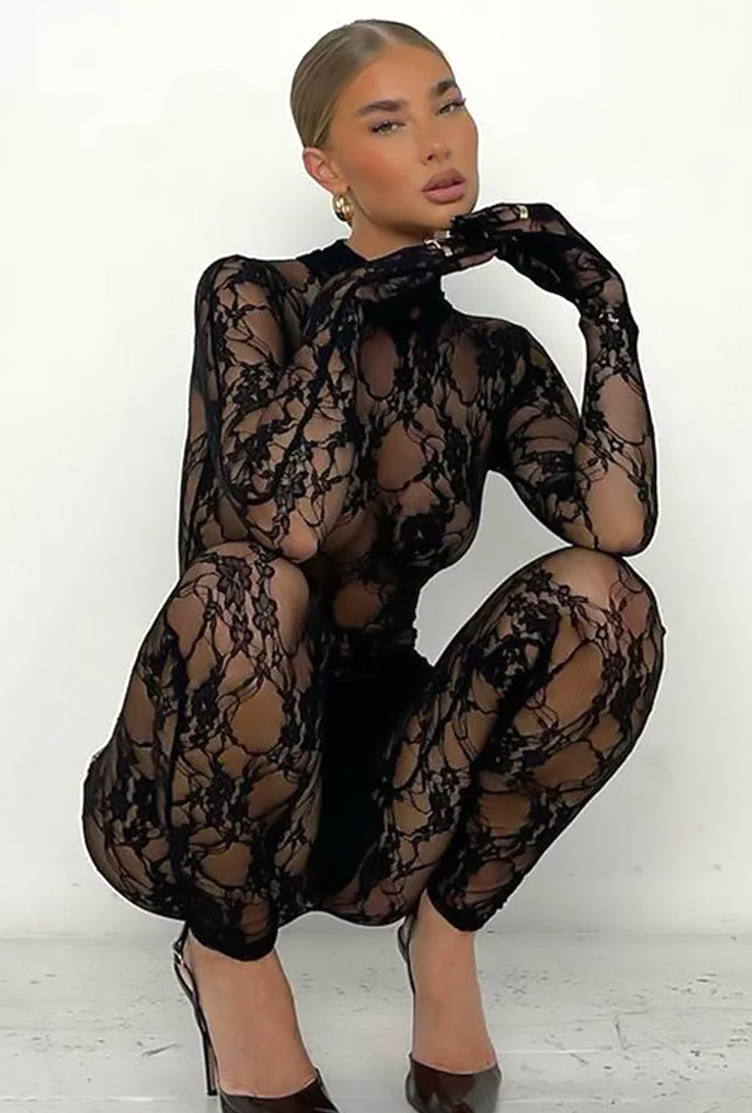 TIFFANY-LACE STOCKING BODYSUIT