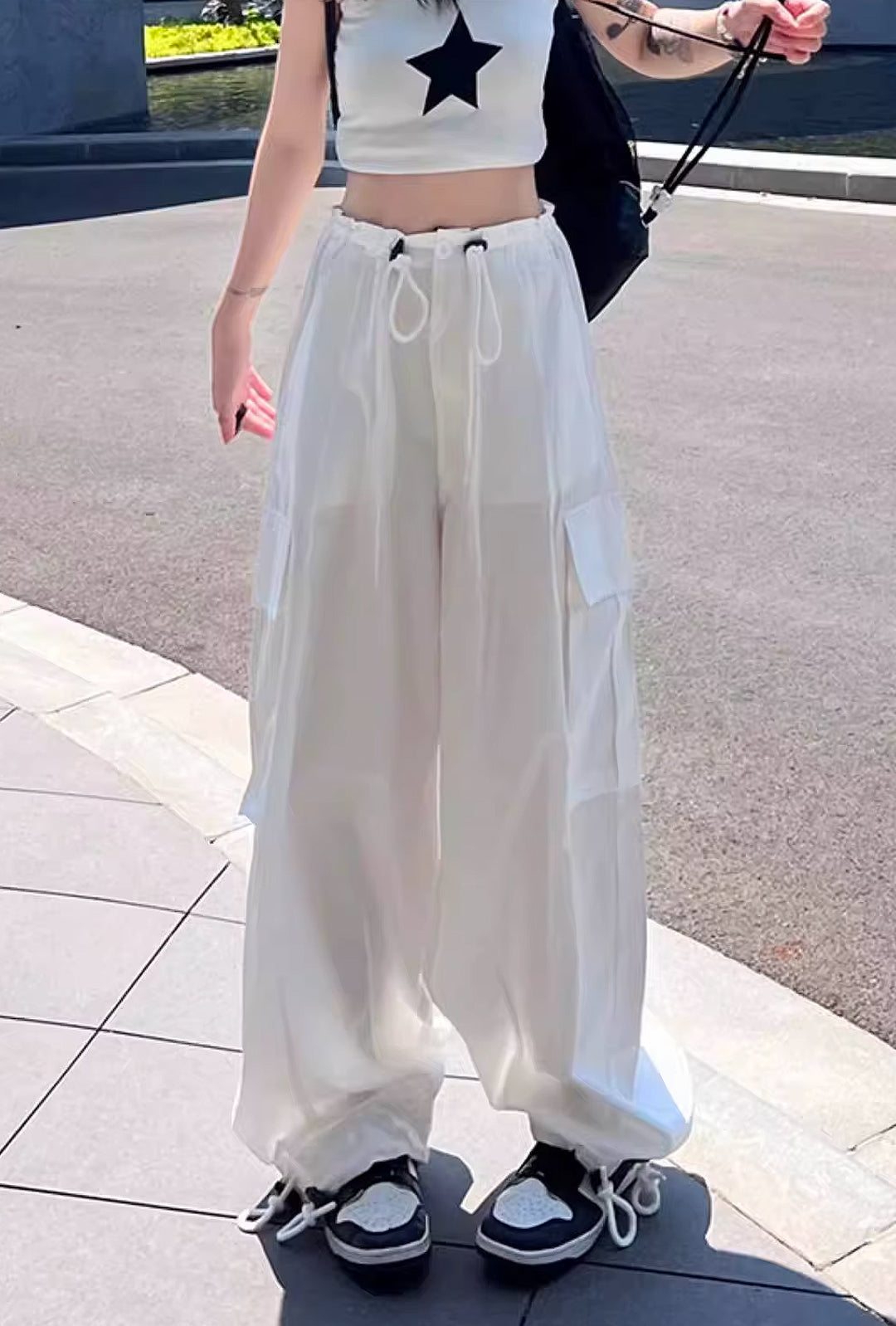 YAZZY - BAGGY CARGO PARACHUTE PANTS