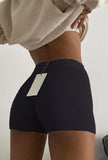 abby - rib lounge shorts one size / black