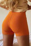 abby - rib lounge shorts one size / orange