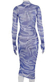 adasha - sheer printed dress