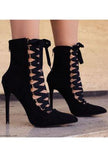 agueda - ribbon lace-up boots