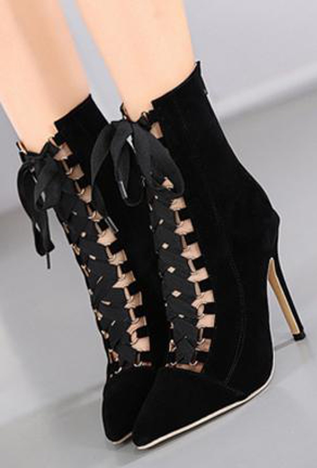 agueda - ribbon lace-up boots