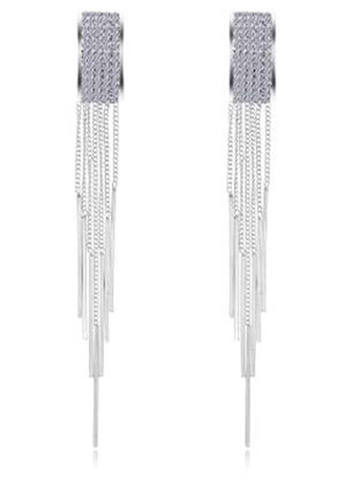 alissa - pave stud drop earring one size / silver