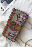 amrkca - sparkling beads money bag l 7 7/8" & h 4" / multi color
