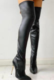asha - otk leather look boots