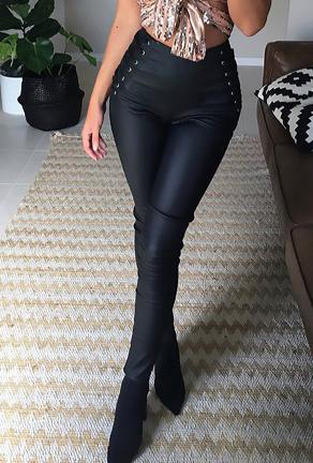 ava - leather look leggings