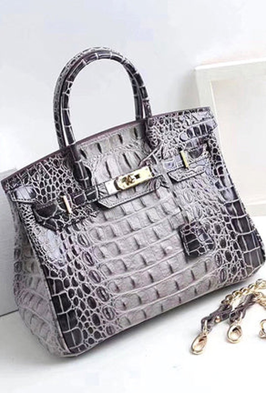 baez - ombre croc birkin bag