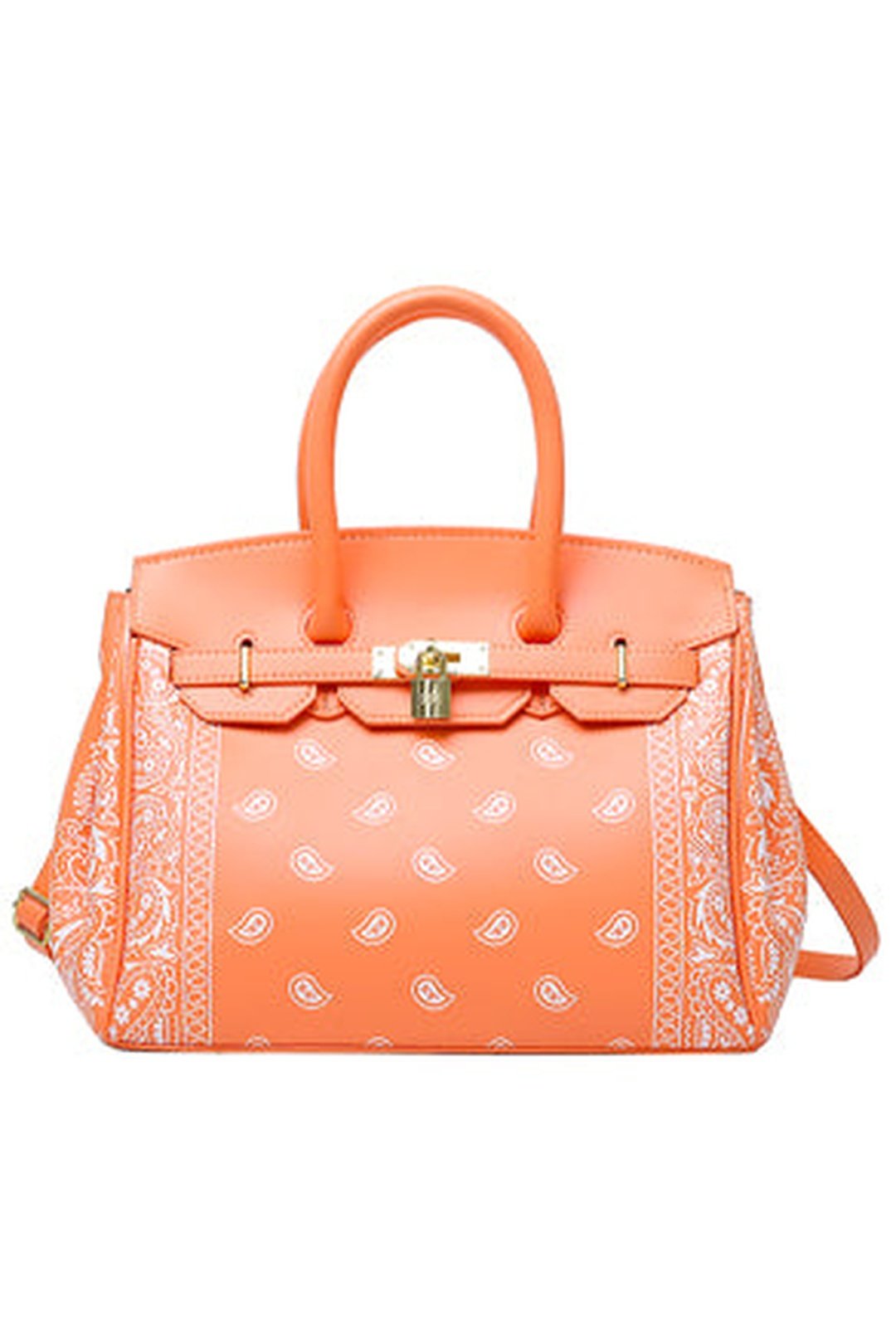 bandanitta - bandanna print birkin bag 12 1/4" w x 9 1/2" h / orange