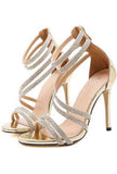 belinda - rhinestone strap heels